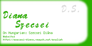 diana szecsei business card